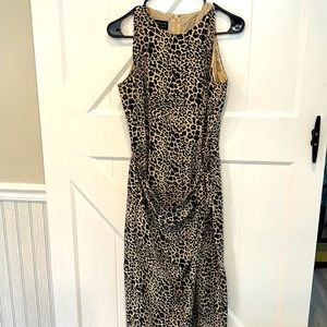 Spenser Jeremy sz 10 100% Silk Maxi Dress Animal Print tie front long